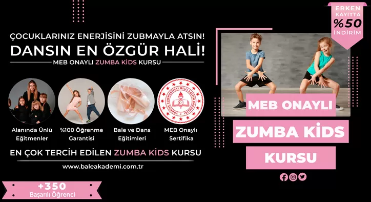 Zumba Kids Kursu Fiyatları – Erken Kayıtta %50 İndirim Bale Akademi